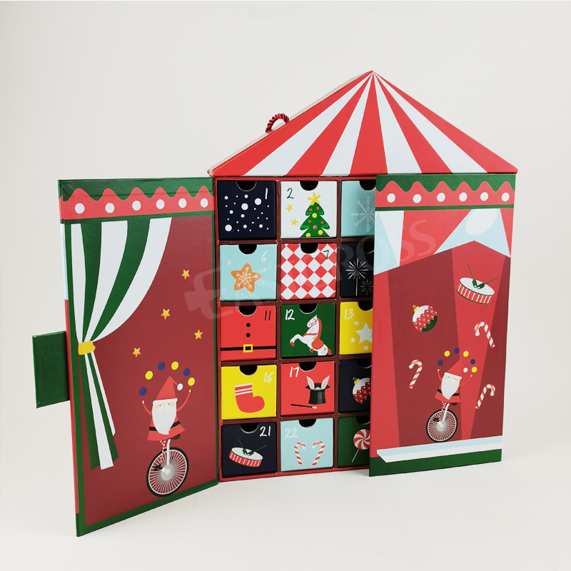 Advent calendar gift box with double door style
